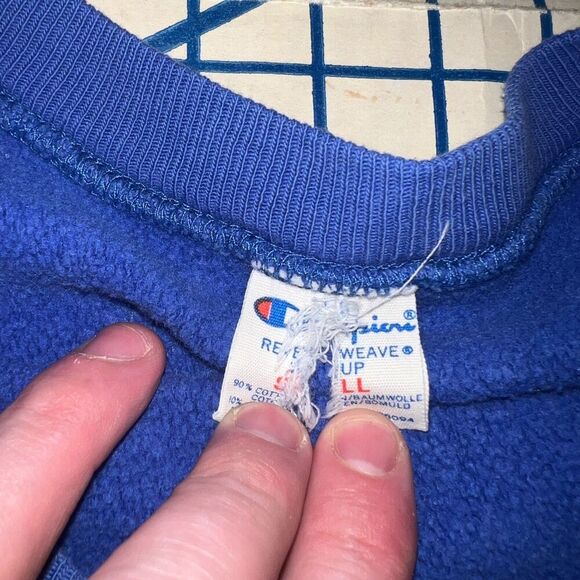 Vintage Champion Reverse Weave Warmup Sweatshirt Size Small Blue Pullover - Picture 9 of 10